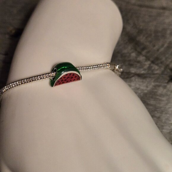 Watermelon Pandora type Charm   / Charme de type Pandora - Picture 1 of 8